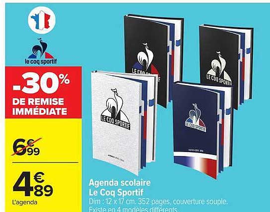 Agenda scolaire Le Coq Sportif