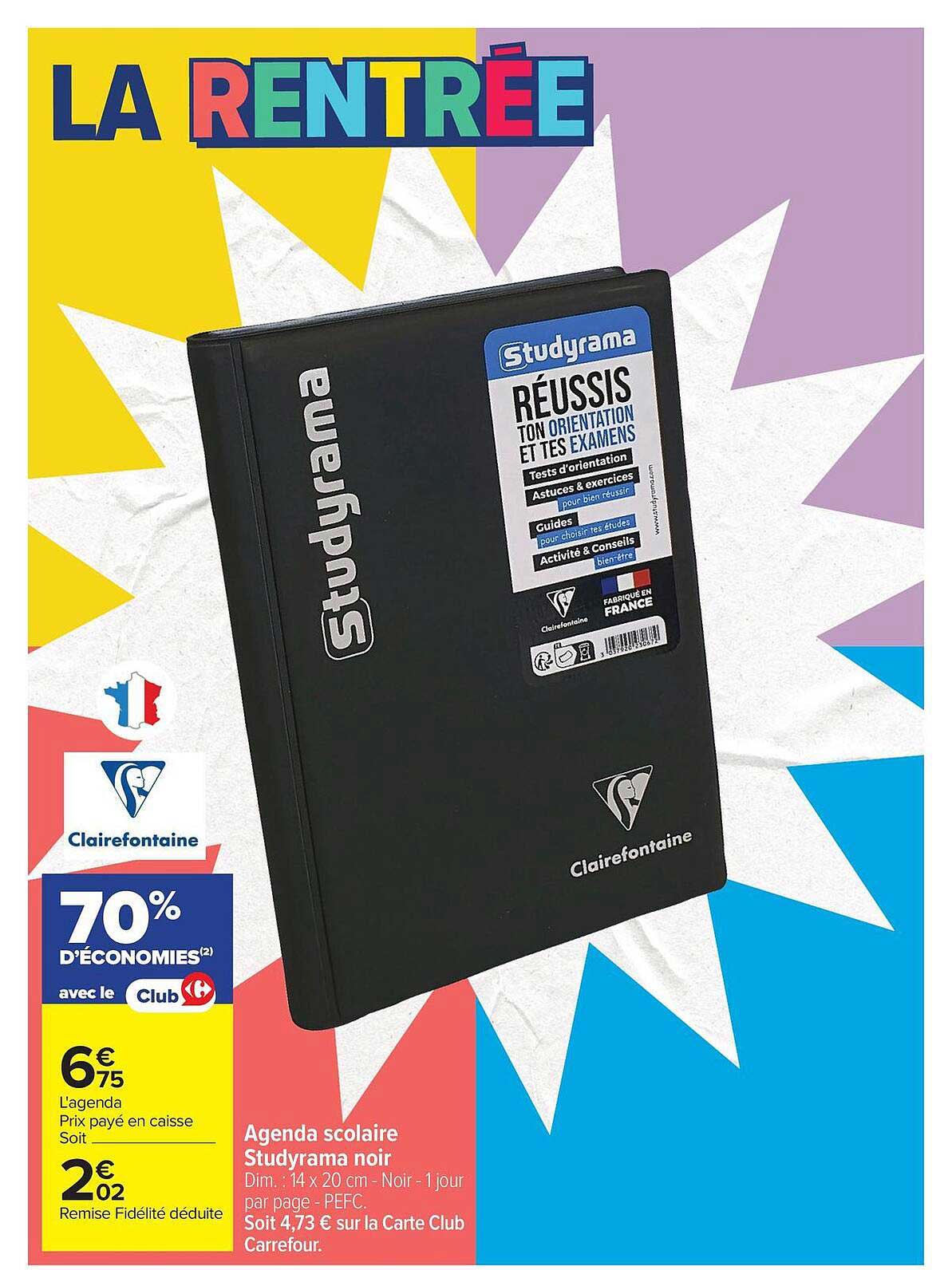 Agenda scolaire Studyrama noir
