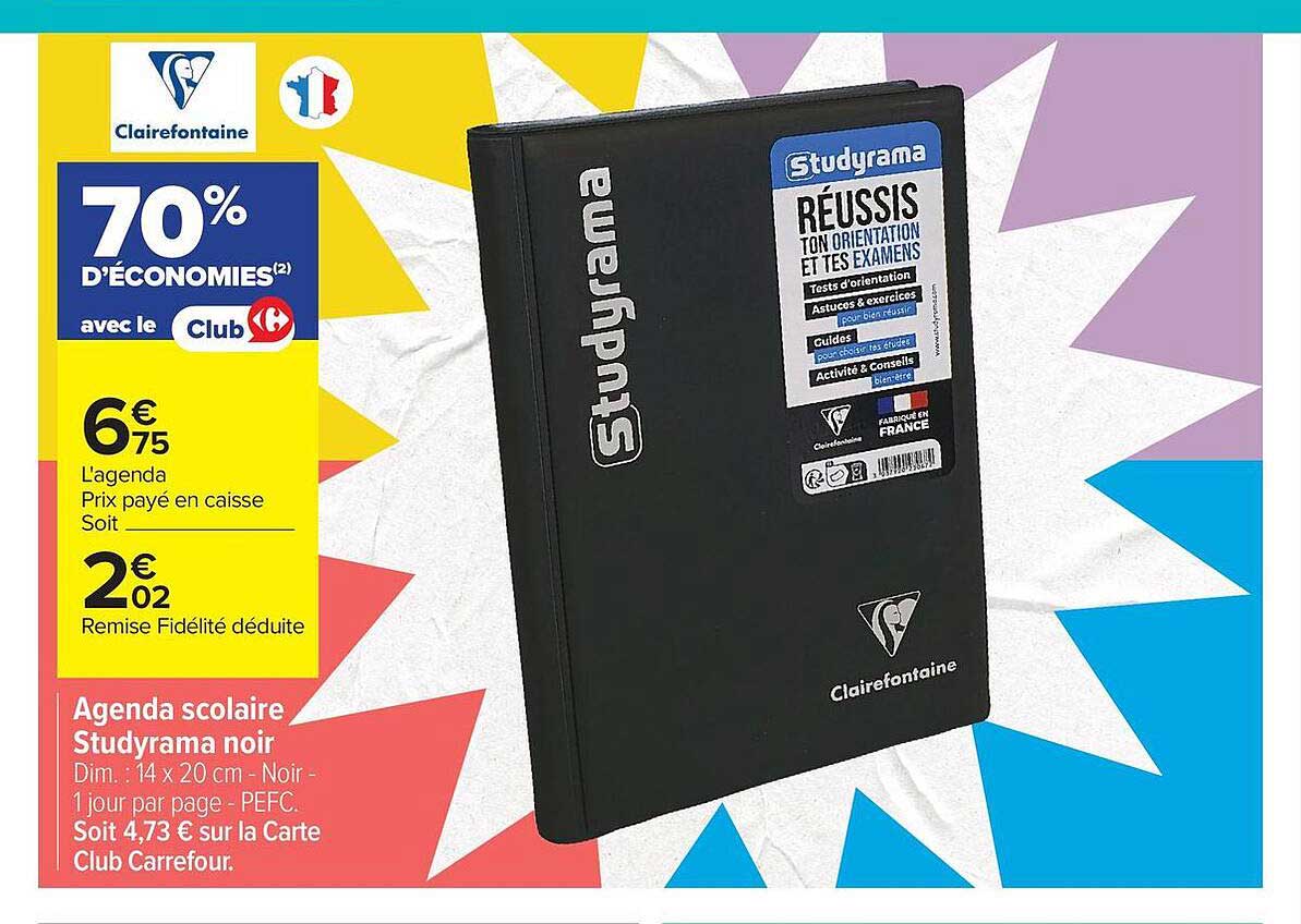 Agenda scolaire Studyrama noir