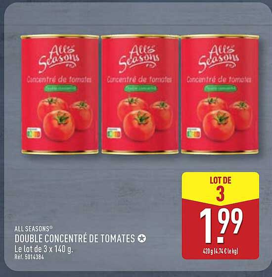 All Seasons Double concentré de tomates