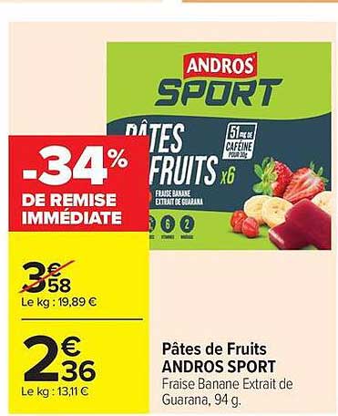 ANDROS SPORT Pâtes de Fruits