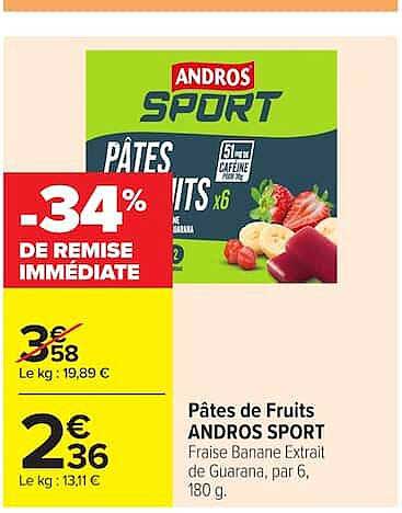 ANDROS SPORT Pâtes de Fruits