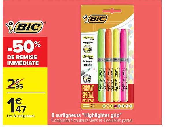 Bic Highlighter grip