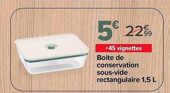 Boite de conservation sous-vide rectangulaire 1,5 L