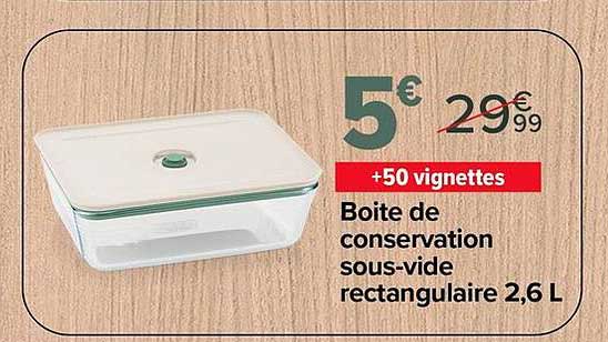 Boite de conservation sous-vide rectangulaire 2,6 L