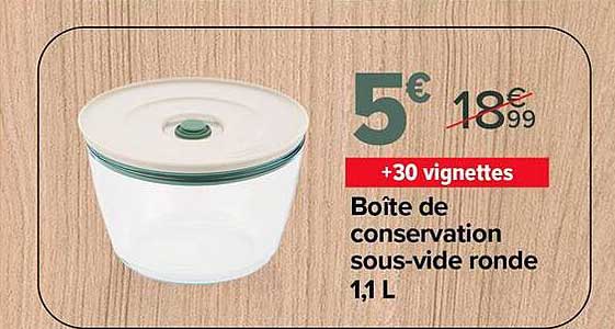 Boîte de conservation sous-vide ronde 1,1 L