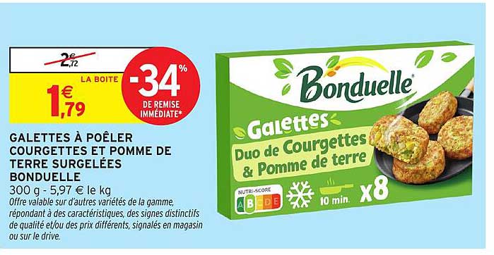 Bonduelle Galettes aux Courgettes et Pomme de terre