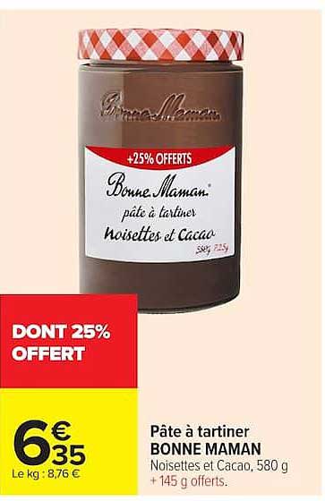 Bonne Maman pâte à tartiner noisettes et cacao