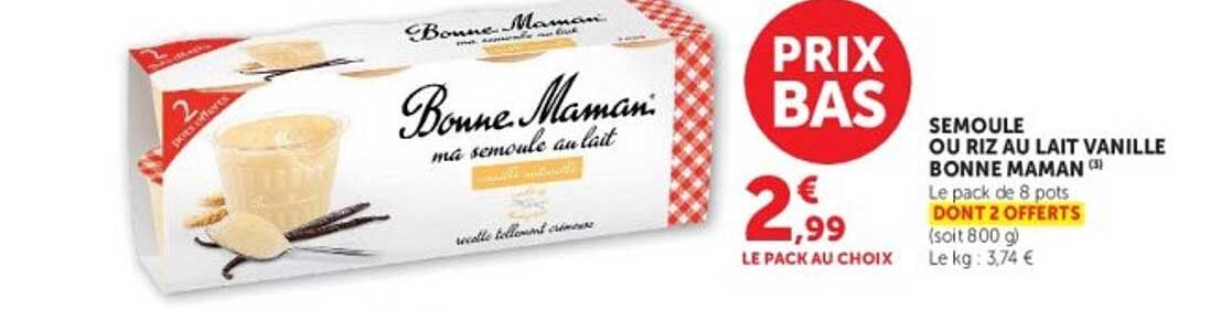 Bonne Maman semoule au lait
