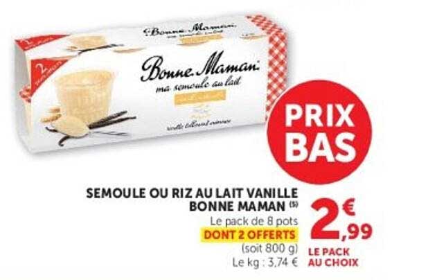 Bonne Maman semoule au lait