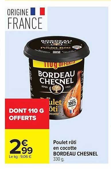 BORDEAU CHESNEL Poulet rôti en cocotte