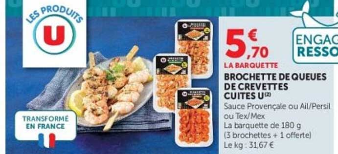 BROCHETTE DE QUEUES DE CREVETTES CUITES