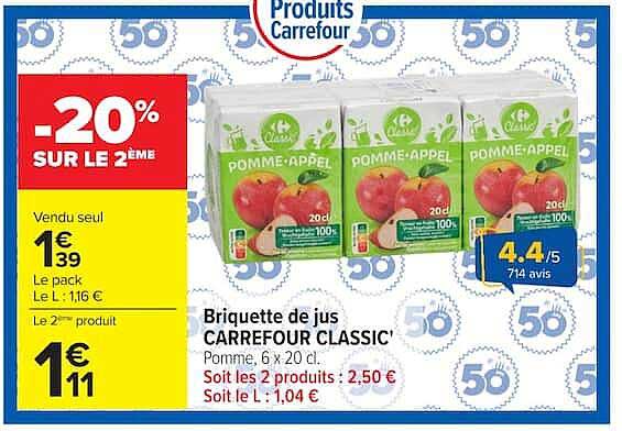 Carrefour Briquette de jus CLASSIC