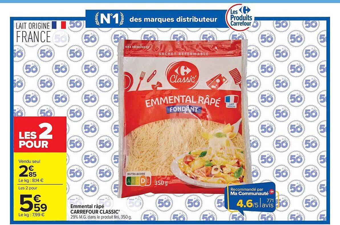 Carrefour Classic' Emmental râpé