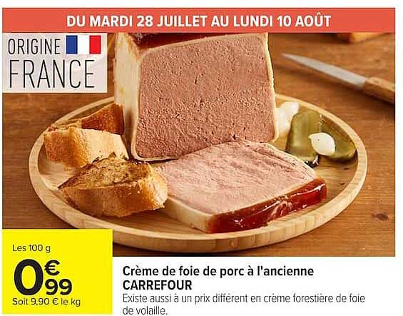 CARREFOUR Crème de foie de porc à l'ancienne