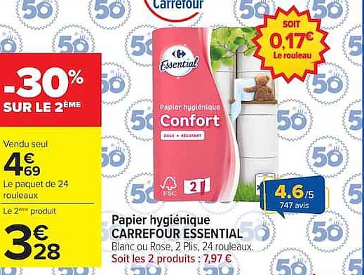 Carrefour Essential Papier hygiénique Confort