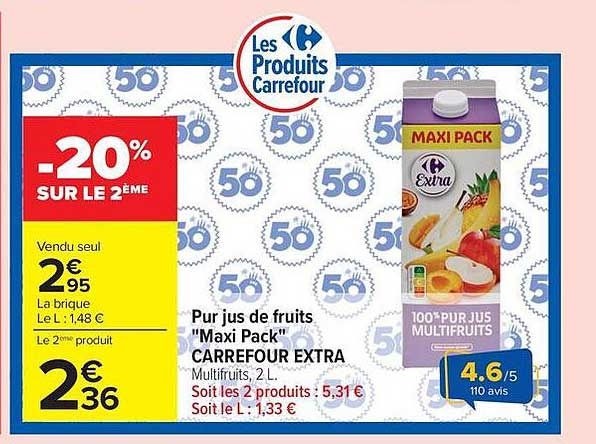 Carrefour Extra Multifruts, 2 L