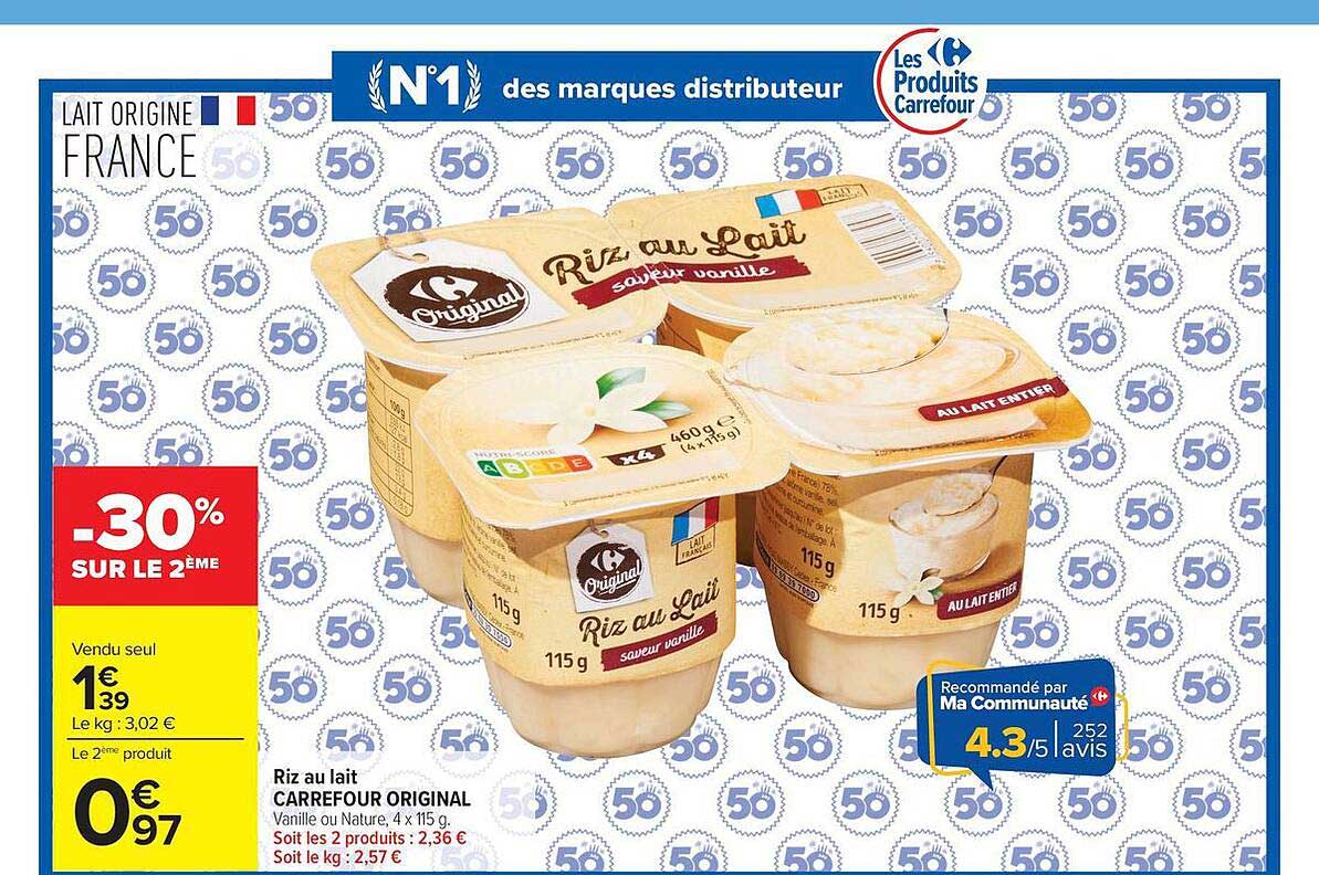 Carrefour Original Riz au lait