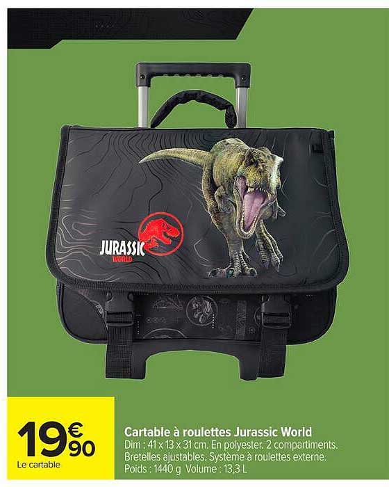 Cartable à roulettes Jurassic World