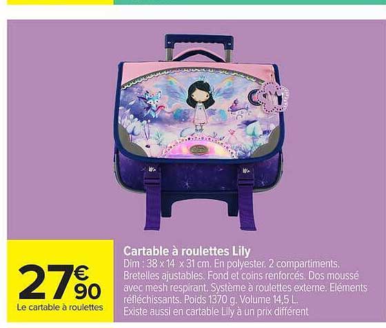 Cartable à roulettes Lily