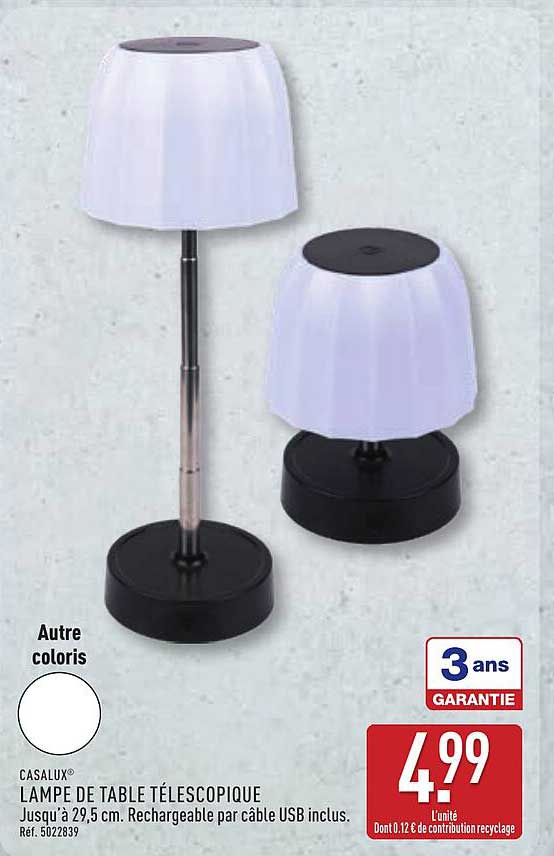 CASALUX LAMPE DE TABLE TÉLESCOPIQUE