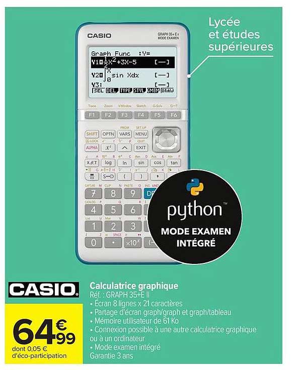 CASIO Calculatrice graphique