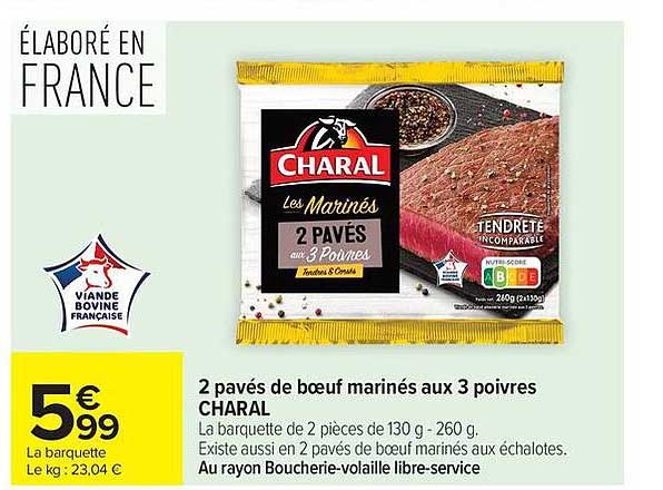 CHARAL 2 PAVÉS aux 3 Poivres