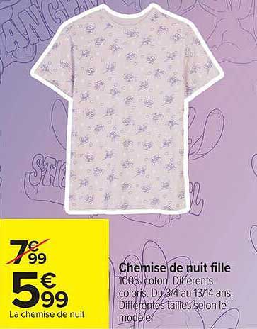 Chemise de nuit fille