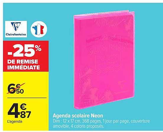 Clairefontaine Agenda scolaire Neon