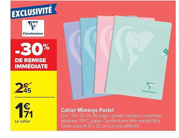 Clairefontaine Cahier Mimesys Pastel