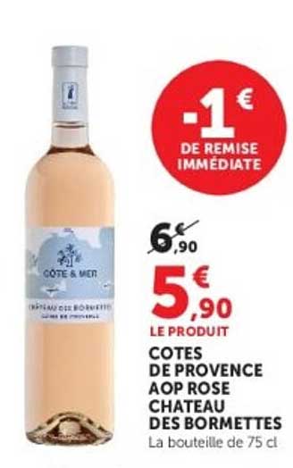 COTES DE PROVENCE AOP ROSE CHATEAU DES BORMETTES