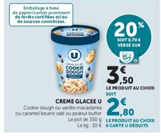 Crème glacée U Cookie Dough