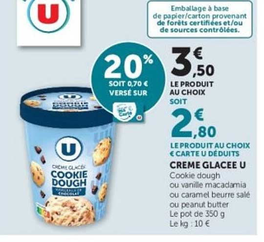 Crème glacée U Cookie Dough