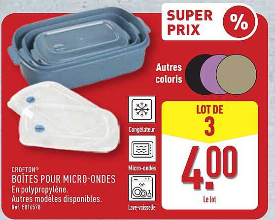 CROFTON BOÎTES POUR MICRO-ONDES
