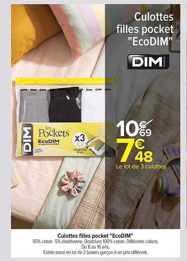 Culottes filles pocket "EcoDIM