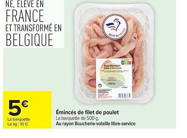 Émincés de filet de poulet