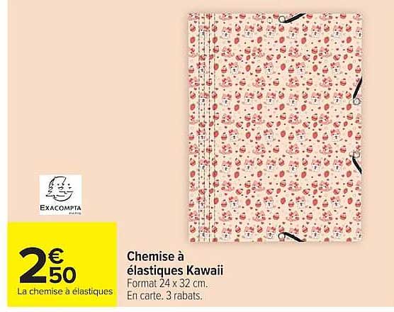 Exacompta Chemise à élastiques Kawaii