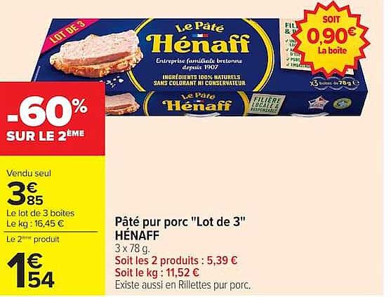 Hénaff Pâté pur porc