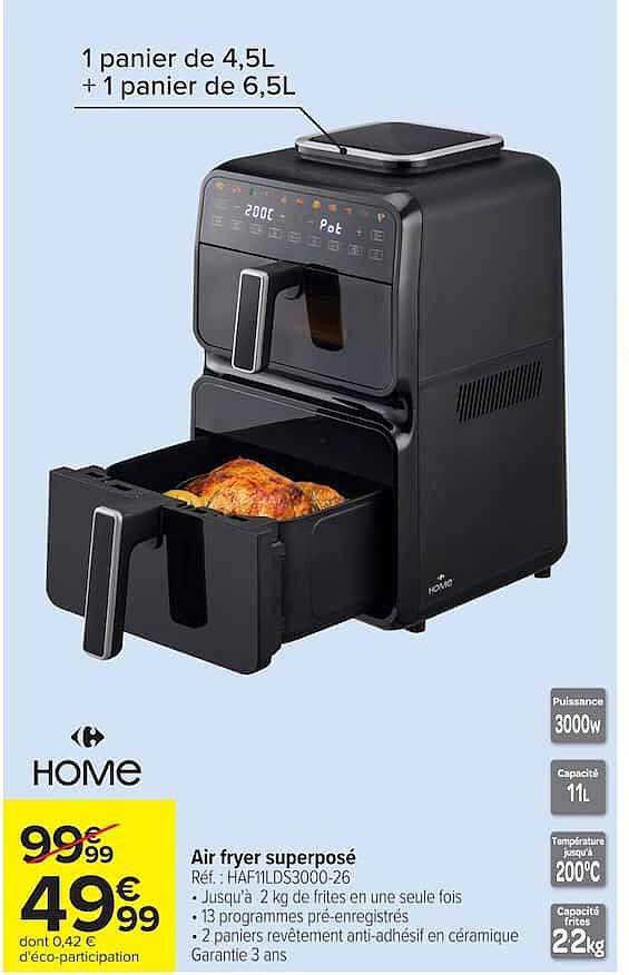 HOME Air fryer superposé