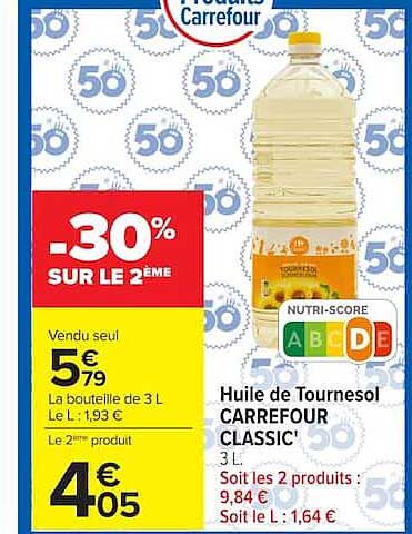 Huile de Tournesol CARREFOUR CLASSIC