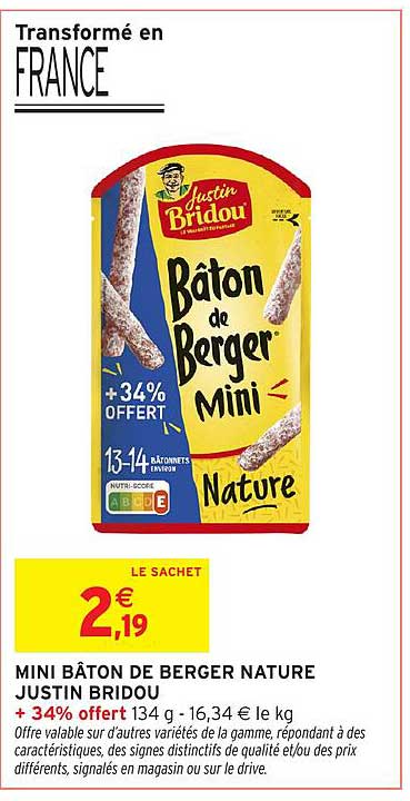 Justin Bridou Bâton de Berger Mini Nature