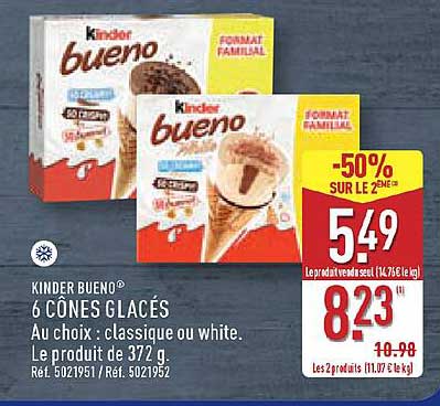 Kinder Bueno 6 CÔNES GLACÉS