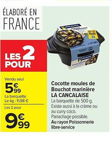 La Cancalaise Cocotte moules de Bouchot marinière