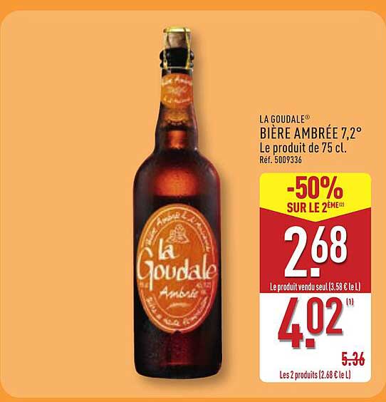 LA GOUDALE Bière AMBRÉE 7,2°