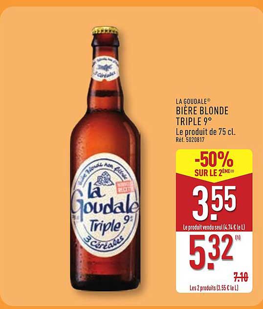 LA GOUDALE BIÈRE BLONDE TRIPLE 9°