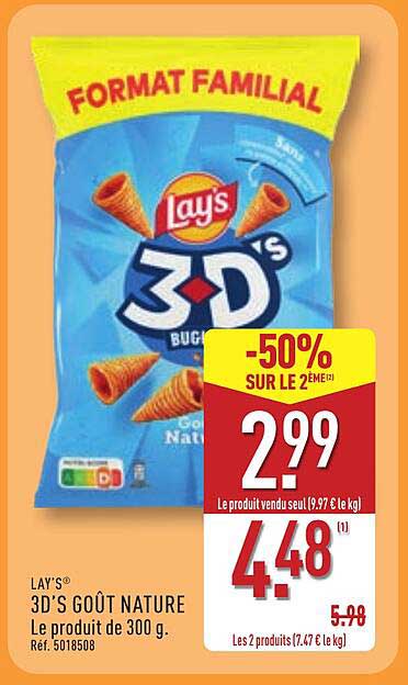Lay's 3D's Goût Nature