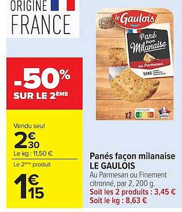 Le Gaulois Pané façon milanaise