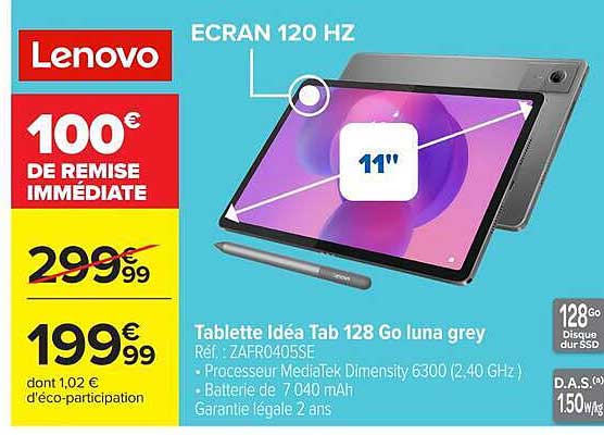 Lenovo Tablette Idéa Tab 128 Go luna grey