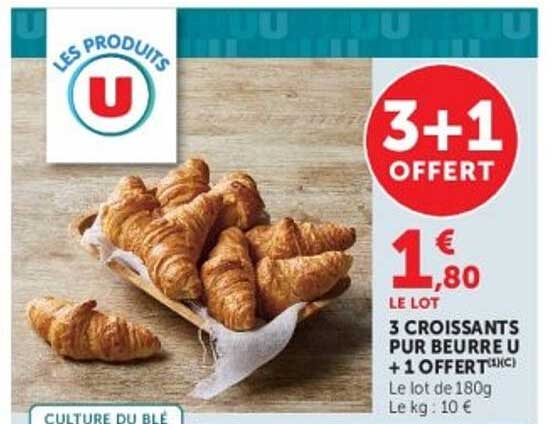 Les Produits U Croissants pur beurre