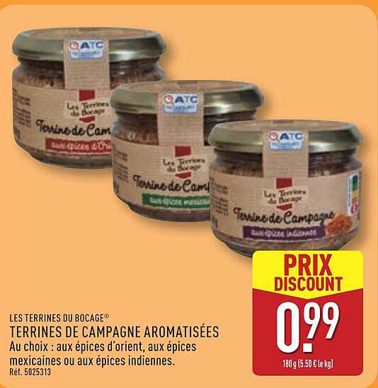 Les Terrines du Bocage Terrines de Campagne Aromatisées